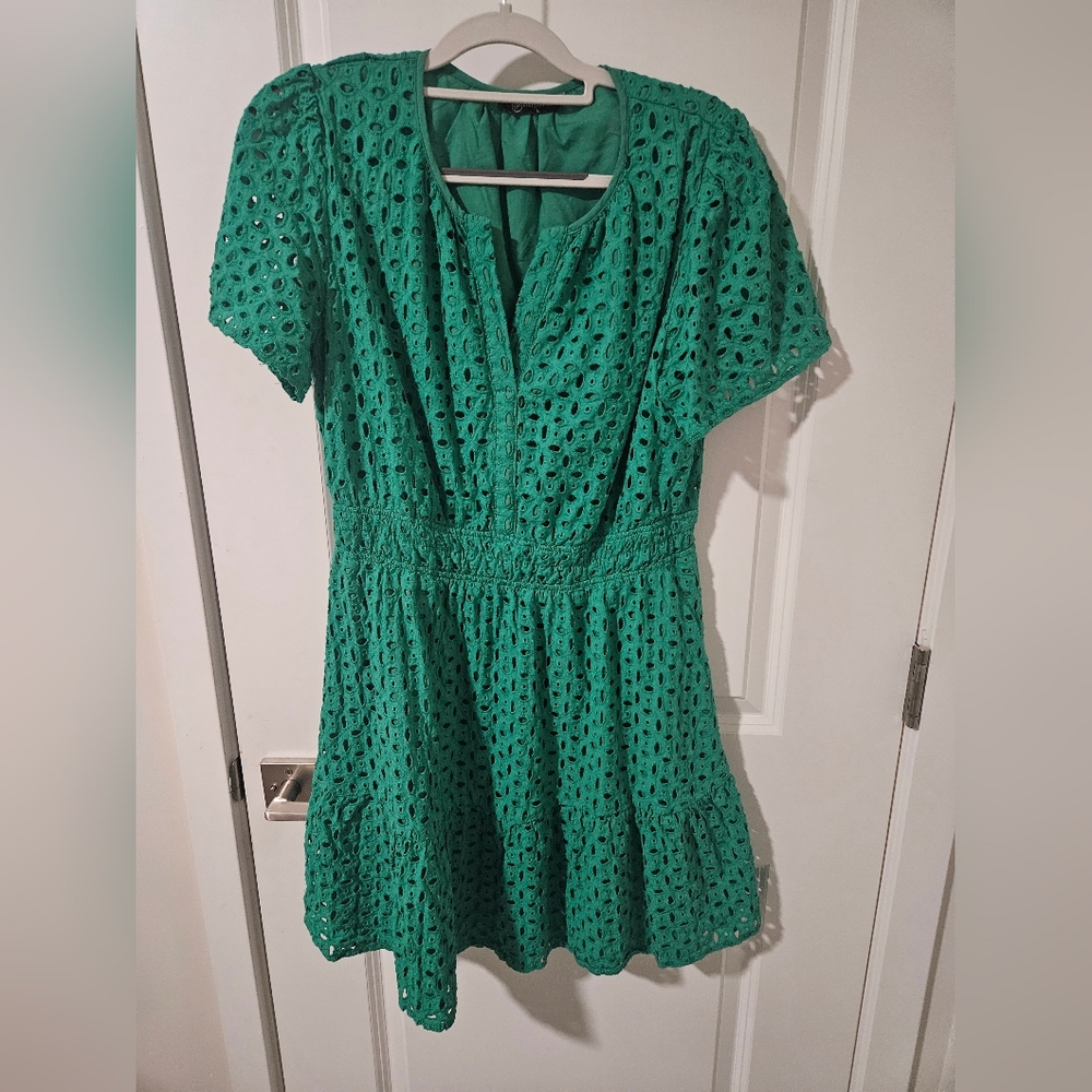 Green Eyelet Women's Dress